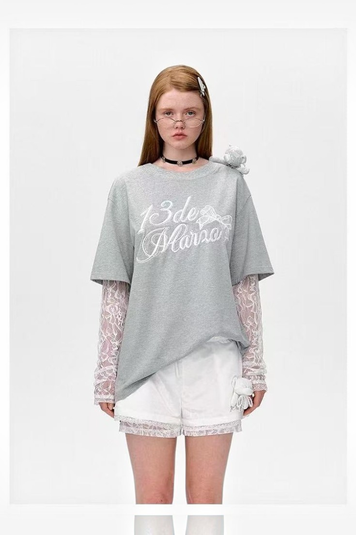 Layered Bear Lace Long-Sleeve T-Shirt