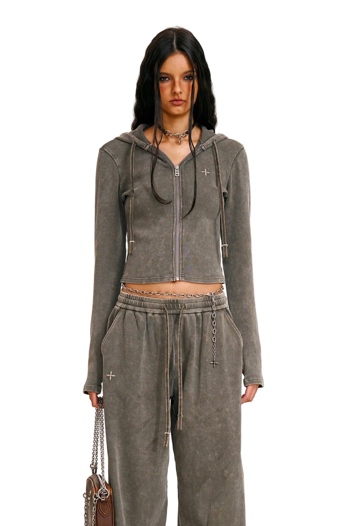 Wild Vintage Slim Fit Zip-Up Hoodie