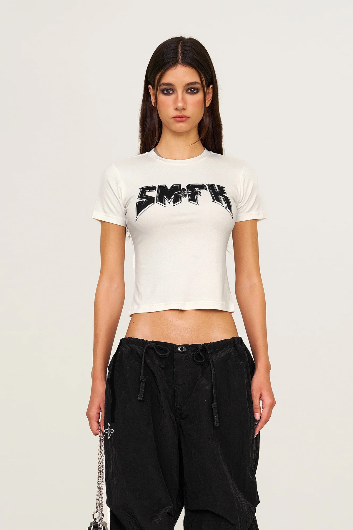 SMFK Compass Metal Rock Slim-Fit T-Shirt / Snow Mountain White