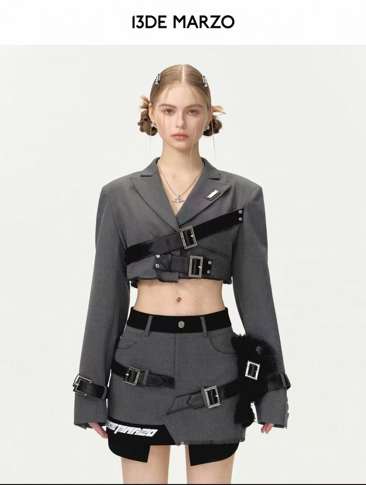 13DE MARZO Belted Mini Skirt