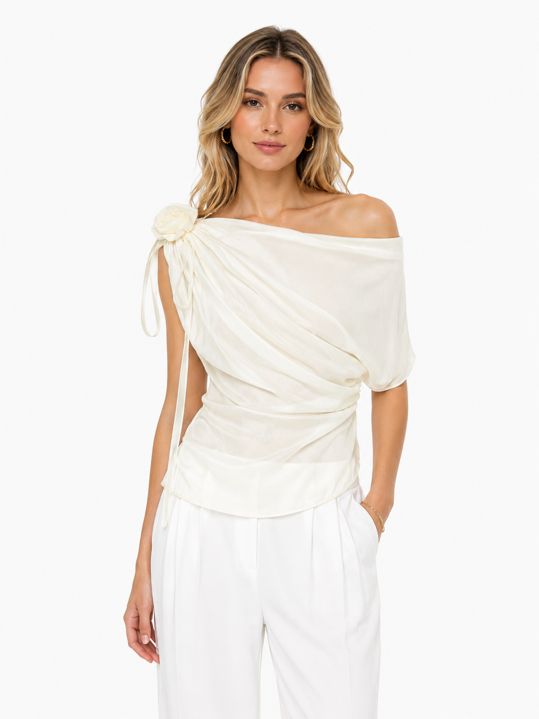White Cupro Top