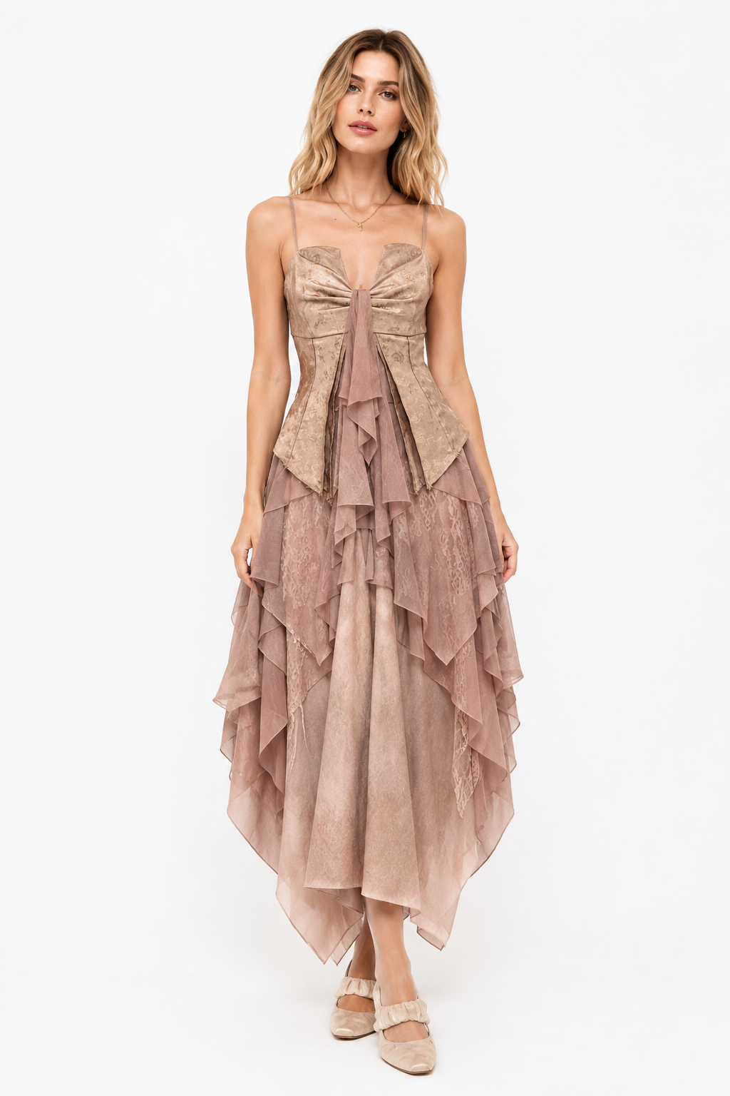 Pink Rayon Maxi Dress