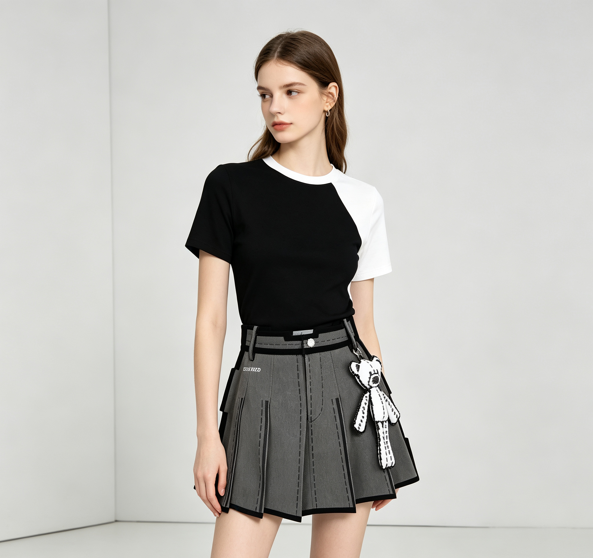 13DE MARZO Printed Pixel Mini Skirt